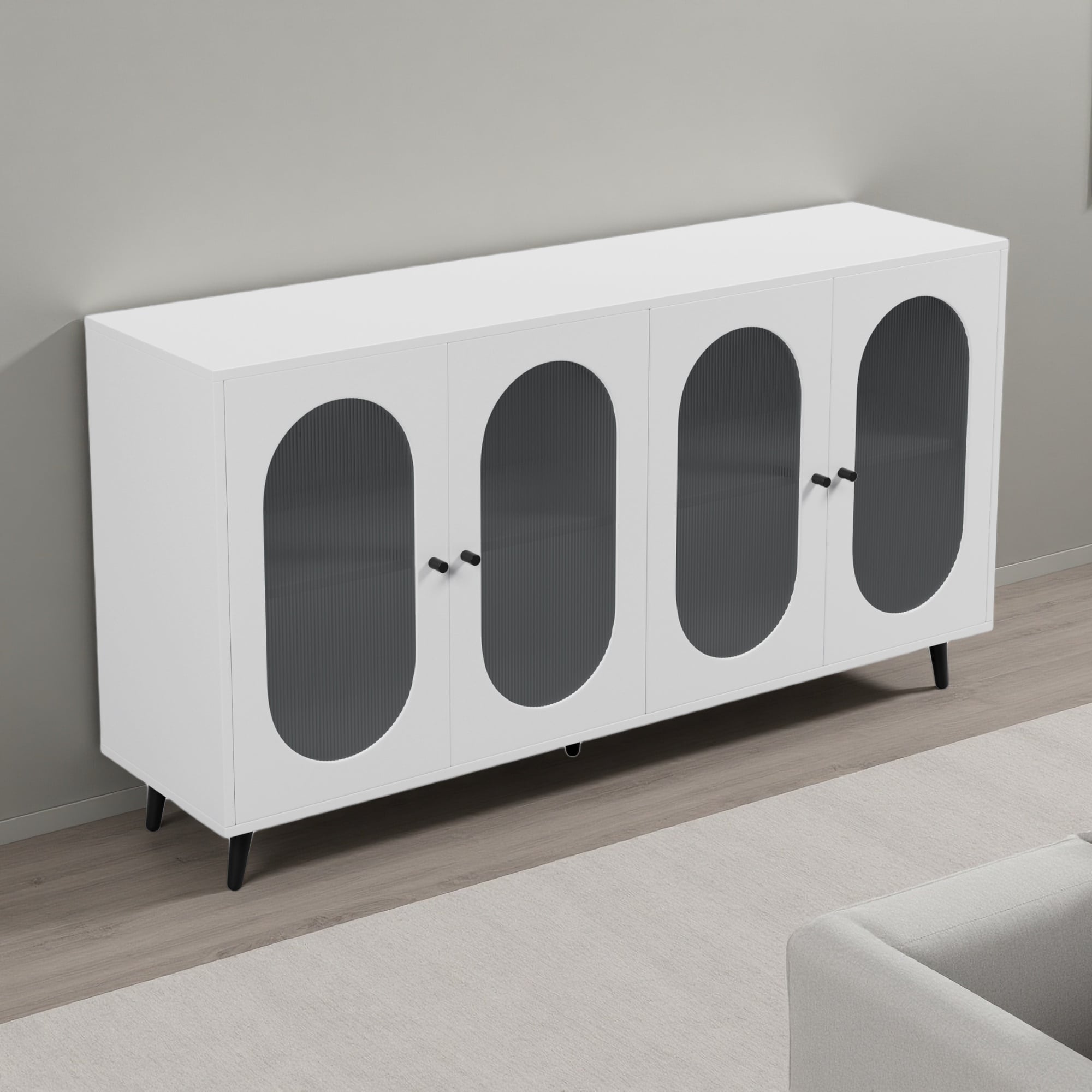 Modern Accent Sideboard Cabinet with Acrylic Doors, Freestanding Storage Console Table for Kitchen, Dining, Living Room & Office