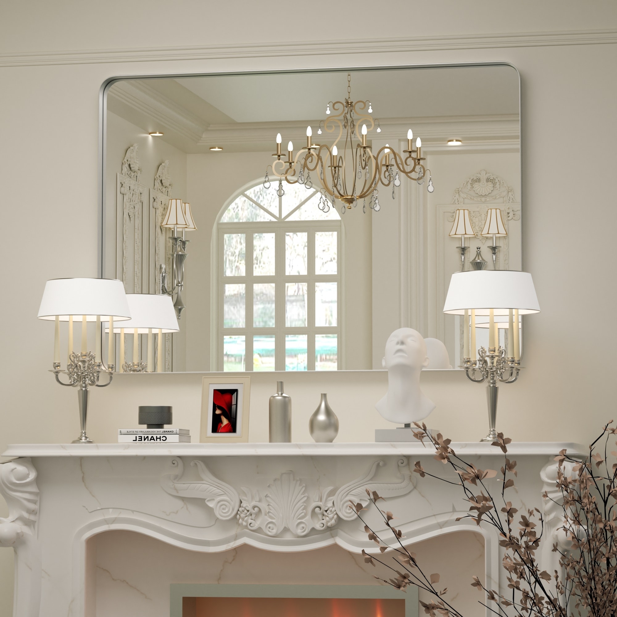 Wall Mirror Vanity Mirror Bathroom Mirror with Round Corner - Picture 19 of 22