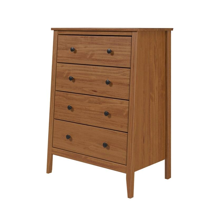 Jela Solid Wood 4 Drawer Dresser - Caramel