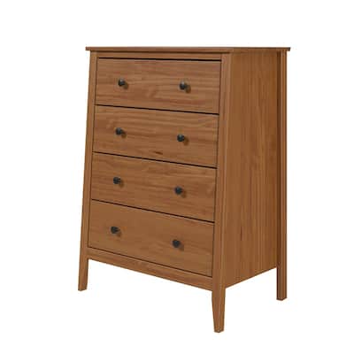 Jela Solid Wood 4 Drawer Dresser - Caramel