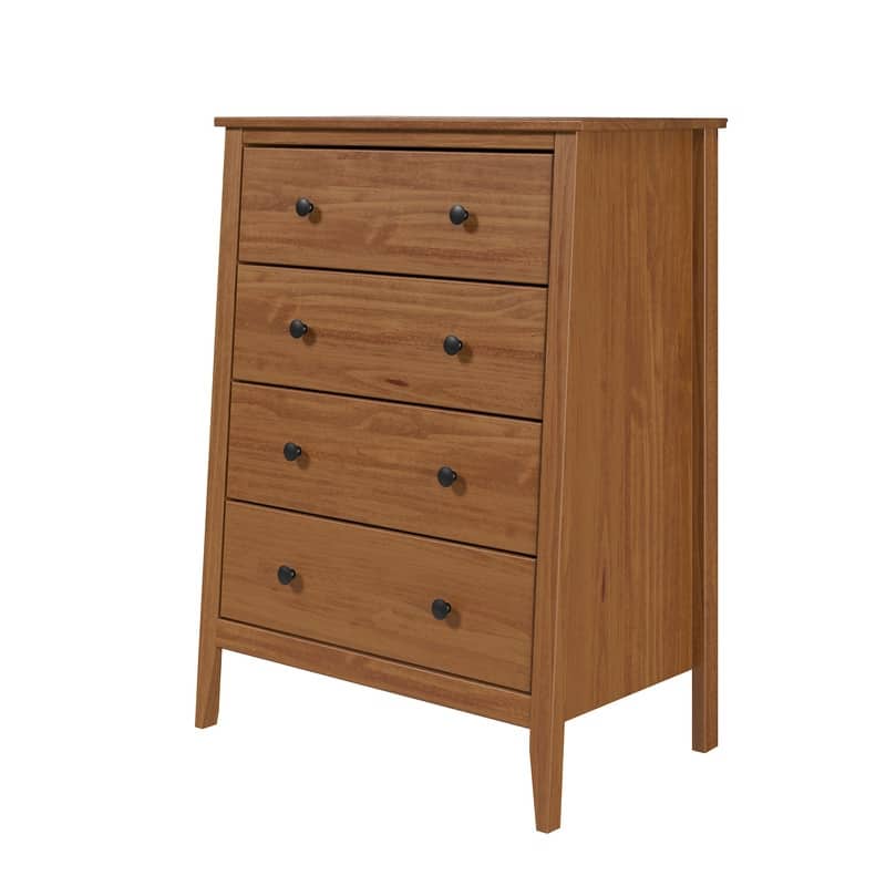 Jela Solid Wood 4 Drawer Dresser - Caramel