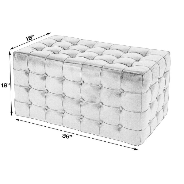 Kingston 36 in. W Leather Upholstered Accent Bench with Tufting