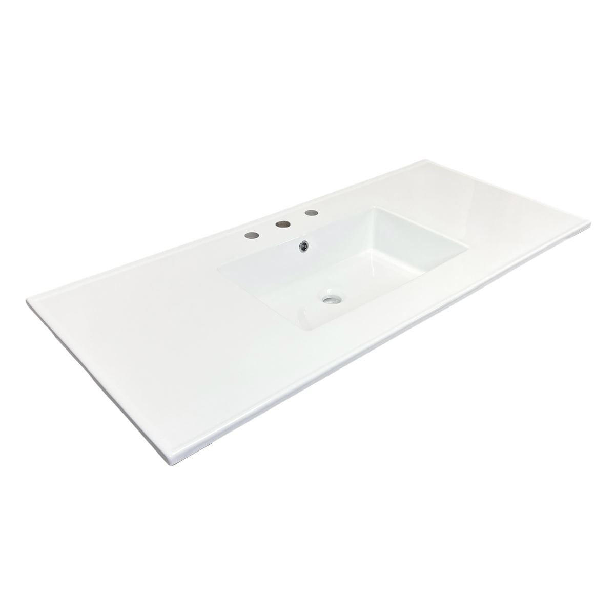 49 in. Single sink Vitreous China top with 3-faucet holes - 49.5