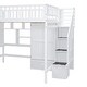 preview thumbnail 8 of 32, 72"H Storage Staircase Loft Bed with Desk,Bookshelf,Fence& Wardrobe, Full Size