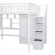 preview thumbnail 14 of 17, Full Size Wooden Loft Bed with Bookshelf,Drawers,Desk,and Wardrobe,Multifunctional Loft Bed