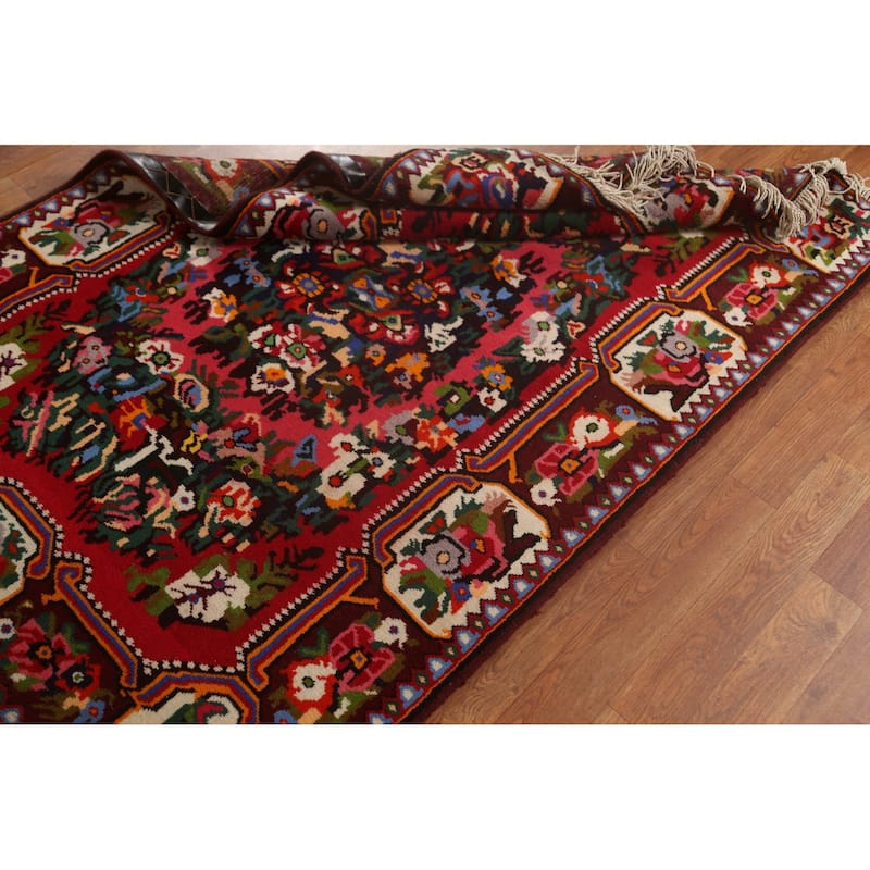 Hand Knotted Oriental 100% Wool Carpet Traditional Floral Pink Bakhtiari Area Rug - 5' 3'' X 3' 7''