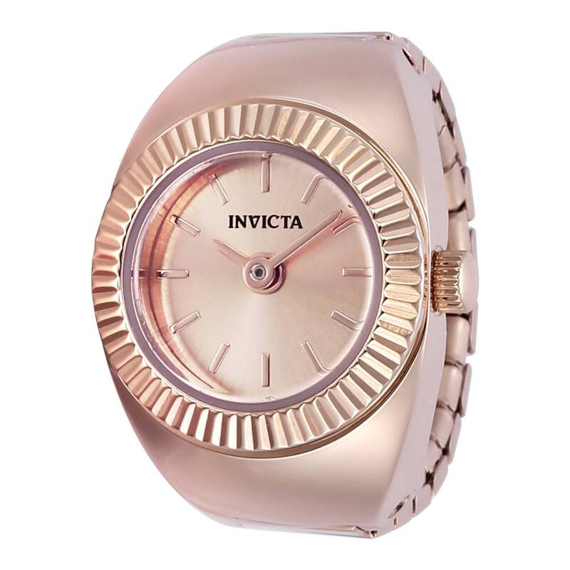 Invicta Women's 48948 Mini Quartz 2 Hand Rose Gold Dial Ring Watch - Rose Gold