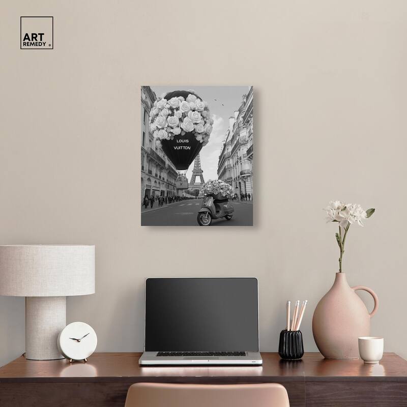 Scooter and Glam Balloon Canvas by Art Remedy, Gallery Wrapped