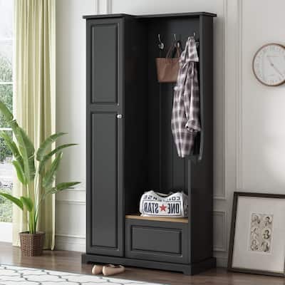 Minimalist Hallway Shoe Cabinet with Adjustable Shelves - N/A
