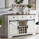 preview thumbnail 17 of 33, Farmhouse Bar Cabinet, Coffee/Wine Bar Cabinet w/Wine & Glass Rack Antique White