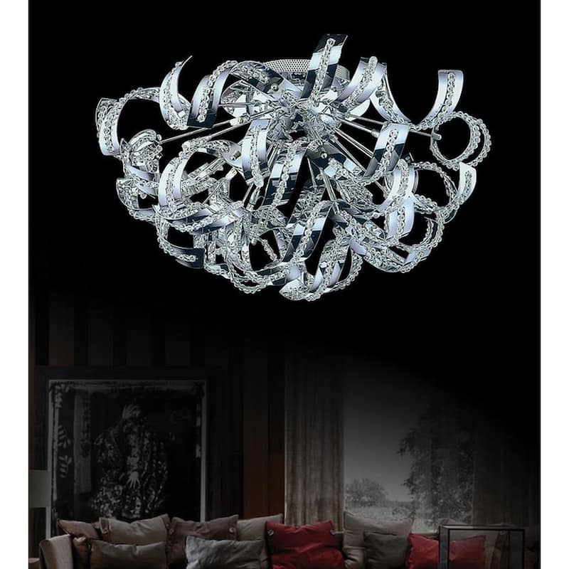 Swivel 9 Light Flush Mount With Chrome Finish - Chrome