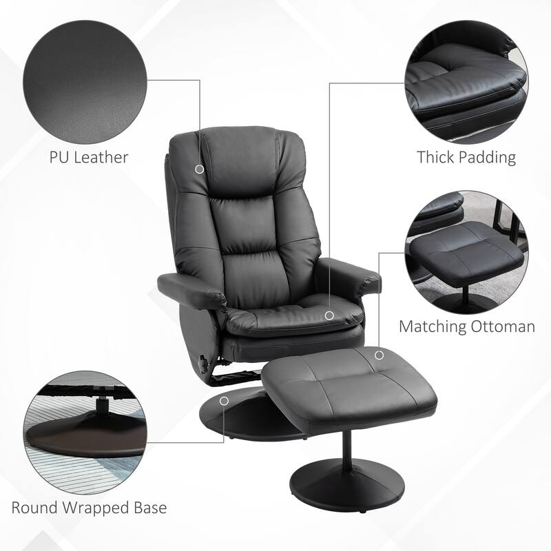 Recliner And Ottoman With Wrapped Base