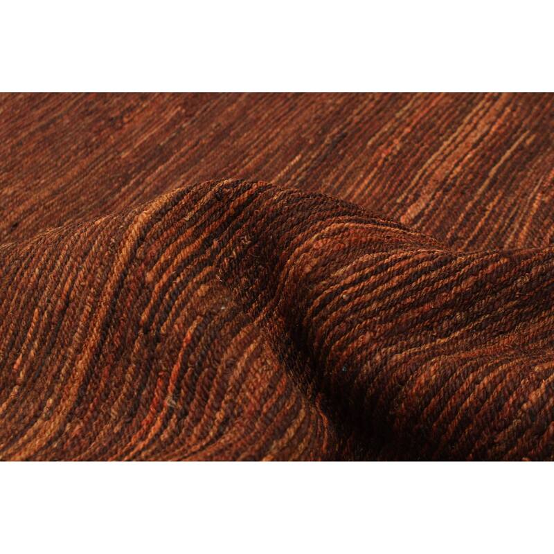 ECARPETGALLERY Flat-Weave Natural Brown Wool Tapestry Kilim - 4'6 x 6'4