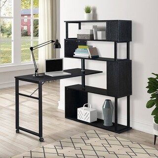 Computer Table with 5-Tier Bookshelf - Bed Bath & Beyond - 37824508