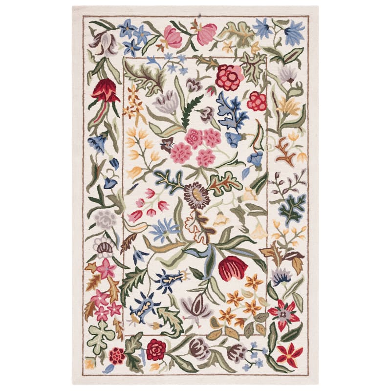 SAFAVIEH Handmade Chelsea Todora Oriental Wool Rug - 5' x 8' - Ivory/Green