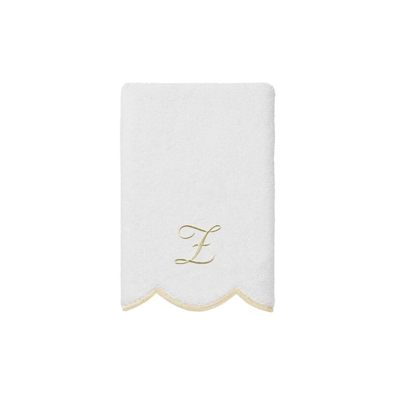 Authentic Hotel and Spa 100% Turkish Cotton Beige ADORNIA Scallop Personalized 3 Piece Towel Set - 3 Piece Set