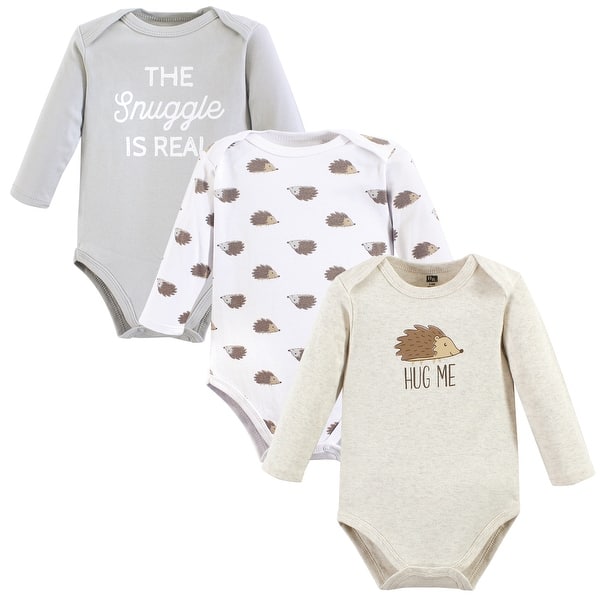 slide 1 of 1, Hudson Baby Cotton Long-Sleeve Bodysuits, Hedgehog 18-24 Months - Hedgehog 3-Pack