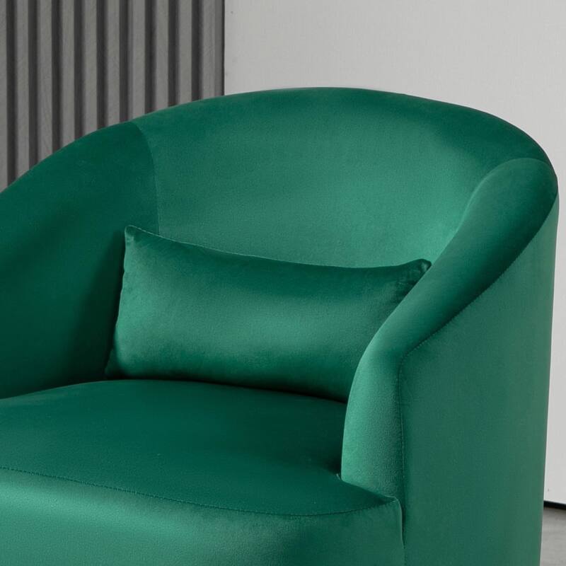 Accent Chair with Barrel-shaped Design and 360 Degree Swivel Feature