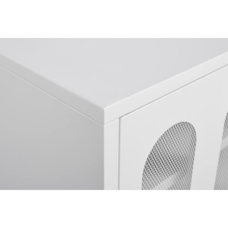 High Foot Double-Sided Mesh Door Shoe Cabinet With Movable Double-Layer Partitions And Hollow Base