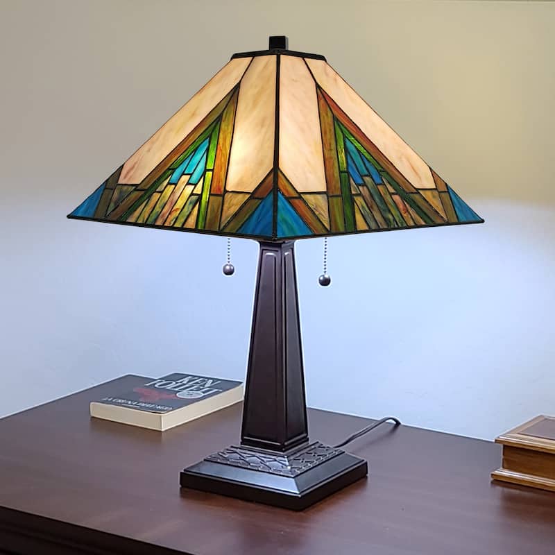 Gracewood Hollow Porochista 22-inch Tiffany-style Mission Table Lamp