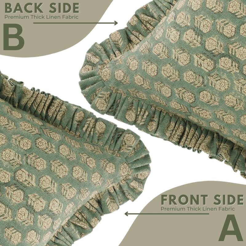 Living Room Green Frill Pillow Cover By Fabdivine - Tulsibutti