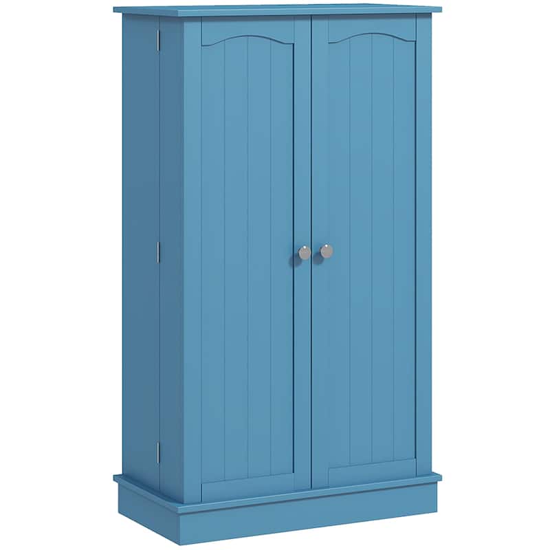 41" Kitchen Pantry Storage Cabinet, Freestanding Kitchen Cabinet with 12 Door Shelves, 5-tier Shelving and Adjustable Shelves