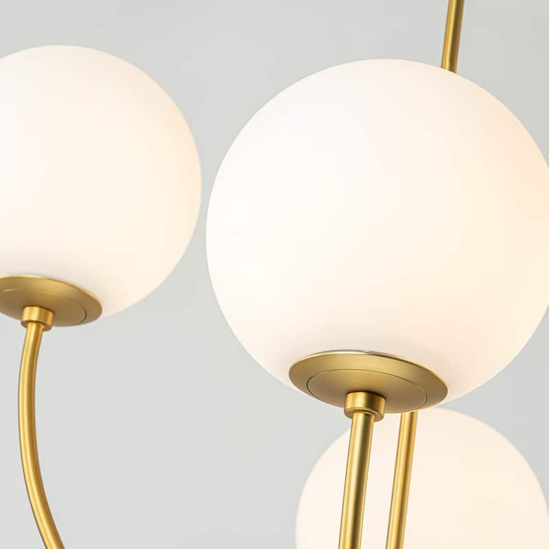 4-Light Modern Sputnik Globe Bubble Chandelier Cluster Glass Kitchen Island Light - W29.13"