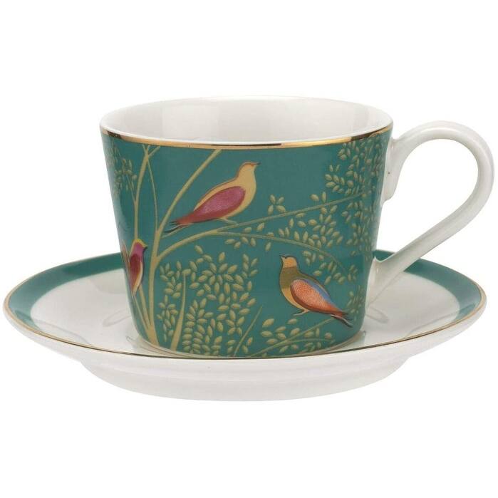 Portmeirion Sara Miller London Chelsea Set of 4 Espresso Cups and Saucers - 4 oz