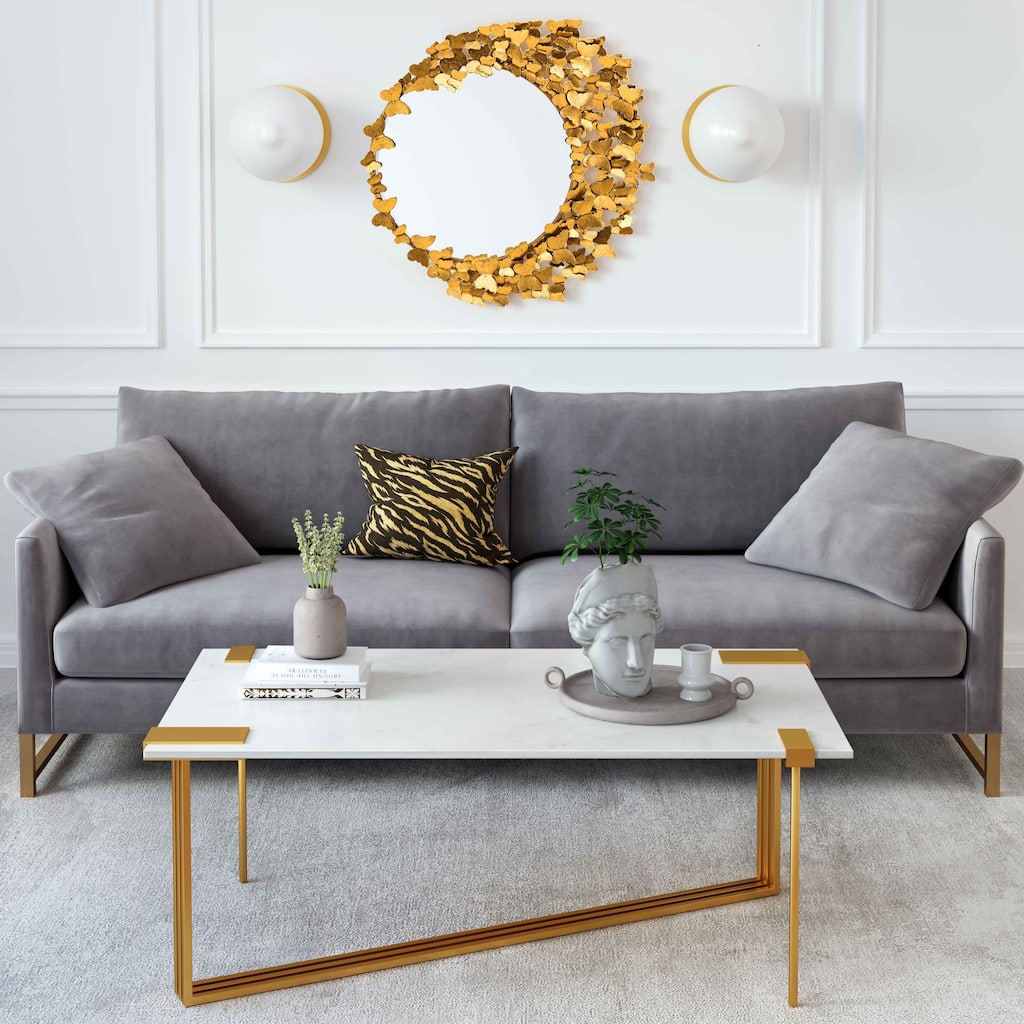 Daneb White Marble Cocktail Table