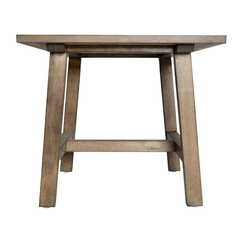 Solid Wood Farmhouse Trestle Style End Table