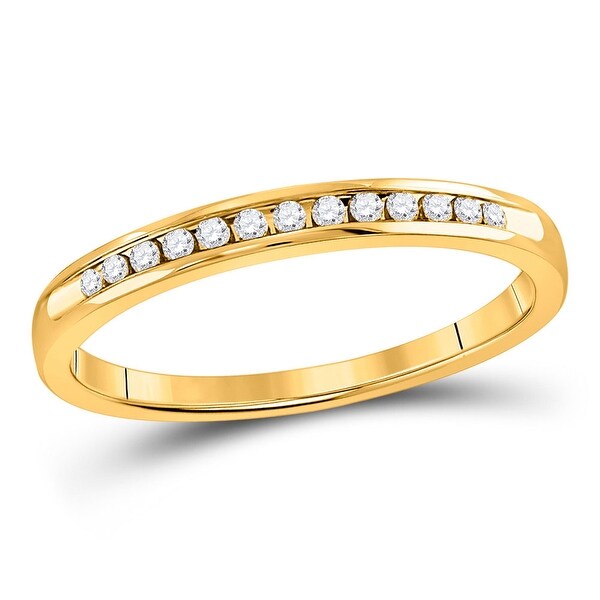 Diamond Wedding Band in 14K Yellow Gold G-H,I2-I3 Size-5.5 1/10 cttw,