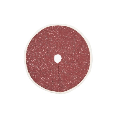 Snowing Christmas Tree skirt with Faux Fur Trim, 20 inches - 20 in