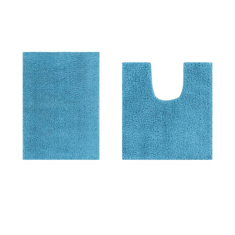 Better Trends Bath Rug Set 100% Micro Polyester Tufted Anti-Skid Latex Backing Bathroom Rugs for Shower, Sink Mats Micro Plush