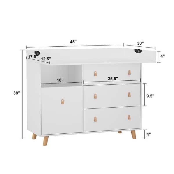 45" Dresser Baby Changing Table Safe and Comfortable Diaper Changes