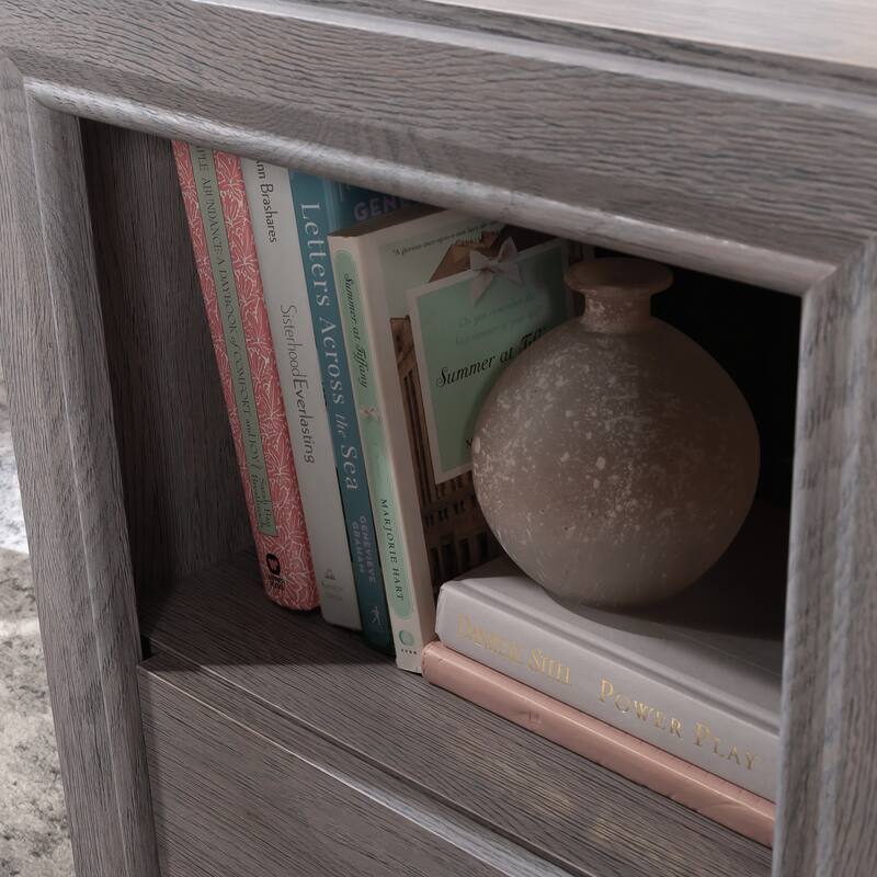 Wood L-Shaped Desk with Integrated Storage, Brown