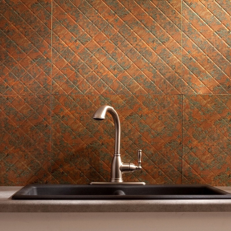 Fasade Quilted Backsplash in Copper Fantasy 15-square-foot 15 Sq Ft Kit