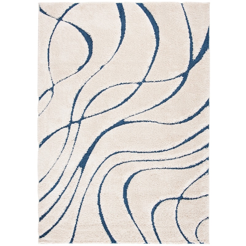 SAFAVIEH Florida Shag Sigtraud Abstract Waves 1.2-inch Thick Rug