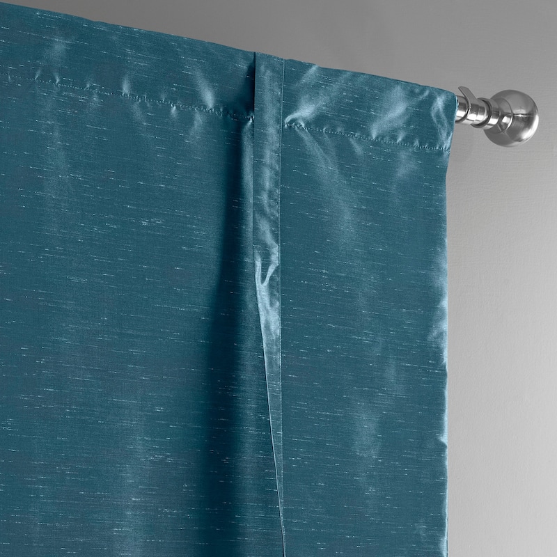 Exclusive Fabrics Vintage Textured Faux Dupioni Silk Tie-Up Window Shade (1 Panel)