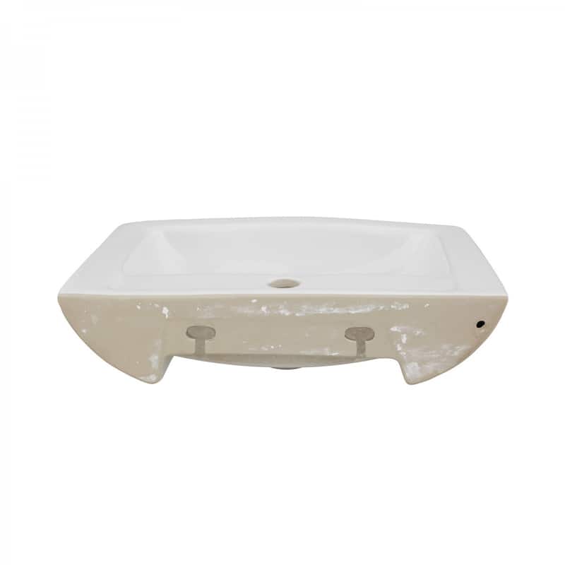 Vega Wall Mount Bathroom Sink 18 in. Small White Ceramic Wall Hung Sink with Single Faucet Hole Renovators Supply - White