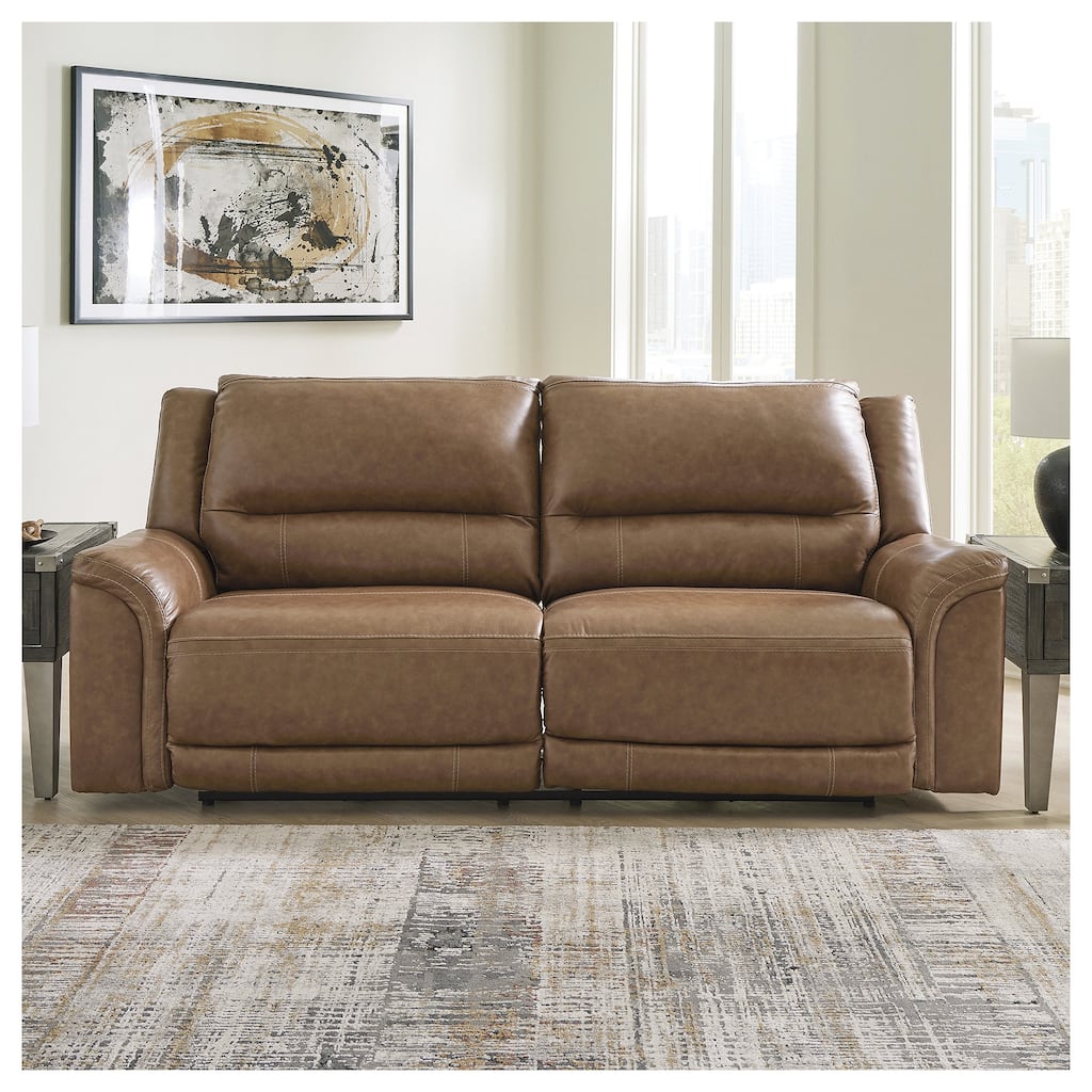 Signature Design by Ashley Trasimeno Caramel Power Reclining Sofa - 92" W x 40" D x 42" H