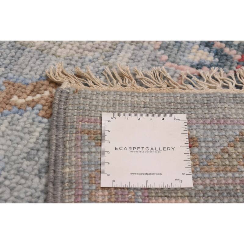 ECARPETGALLERY Hand-knotted Modern Oushak Light Denim Blue Wool Rug - 5' 11" x 9' 5"