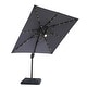 preview thumbnail 18 of 21, Furniture of America Yetta 8-foot LED Lights Steel Cantilever Offset Tilt Square Roma Umbrella with Base