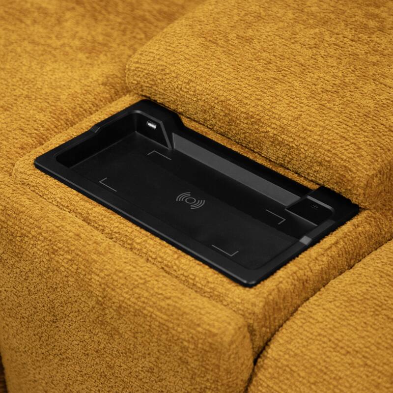 Furniture of America Aurei Modern Reclining Sectional with Console and USB Ports