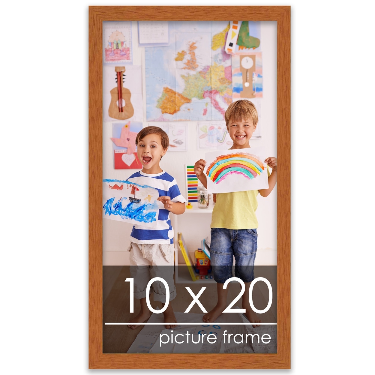 10x20 Traditional Honey Pecan Complete Wood Picture Frame with UV