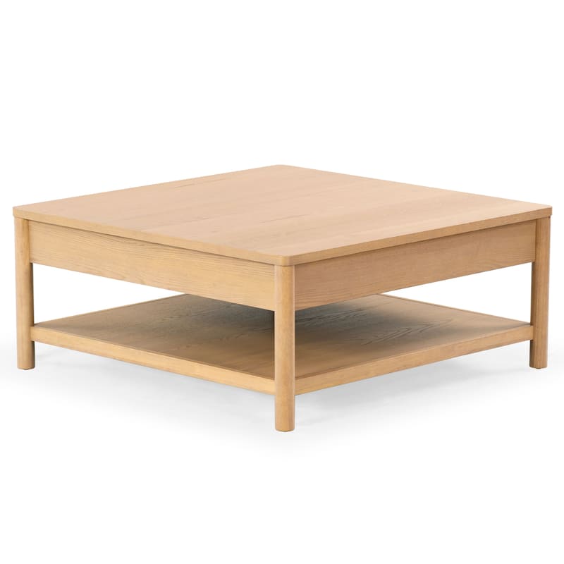 SAFAVIEH Couture Jaylessa Wood 1 Drawer Coffee Table - 42"W x 42"D x 18"H