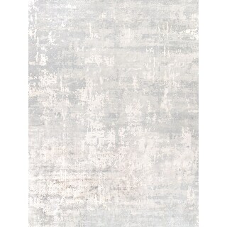 EXQUISITE RUGS Koda Hand-loomed Bamboo Silk Silver/Grey Area Rug. - Bed ...