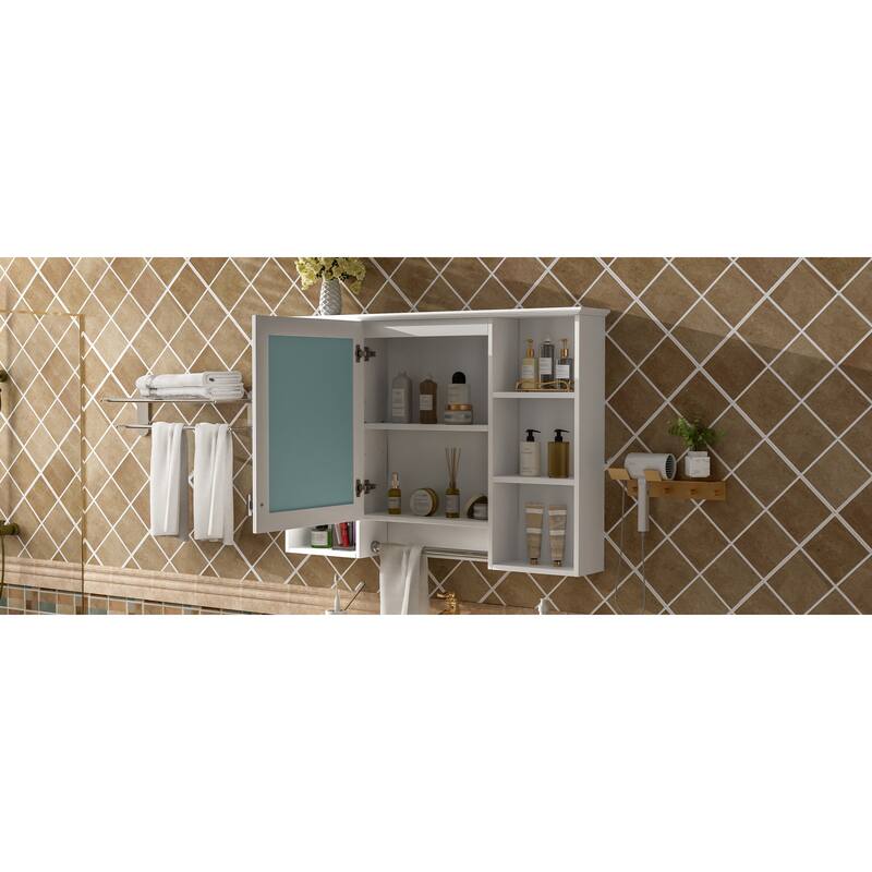 Roomfitters 42 Inch 3-in-1 Wall Mount Medicine Cabinet, Mirror Storage with Adjustable Shelf & Soft Close Doors