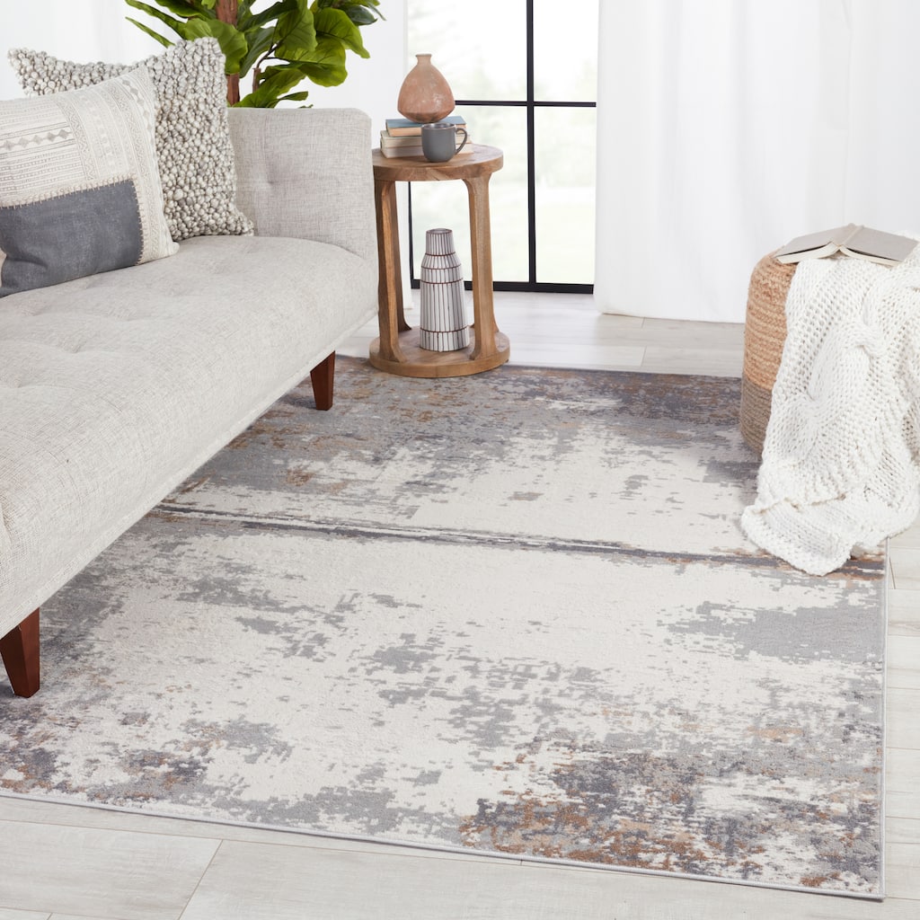 Treyton Abstract Gray/ Ivory Area Rug