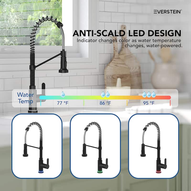 Kitchen Sink Faucet with Pulldown Sprayer Single Handle Spring Pulldown Kitchen Faucet