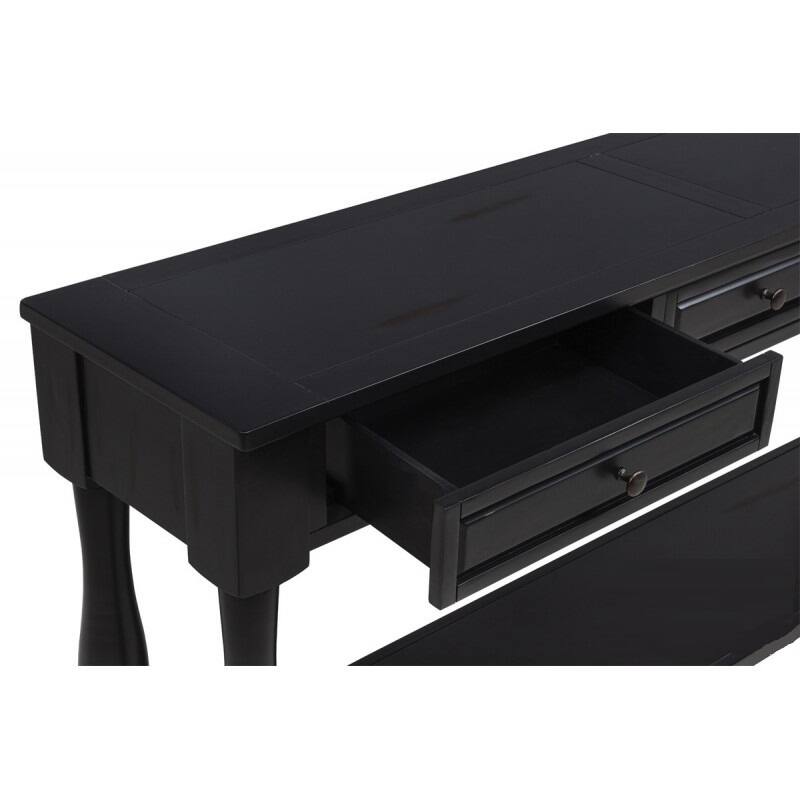 63" Long Console Table with Drawers & Shelf for Entryway, Hallway, Living Room